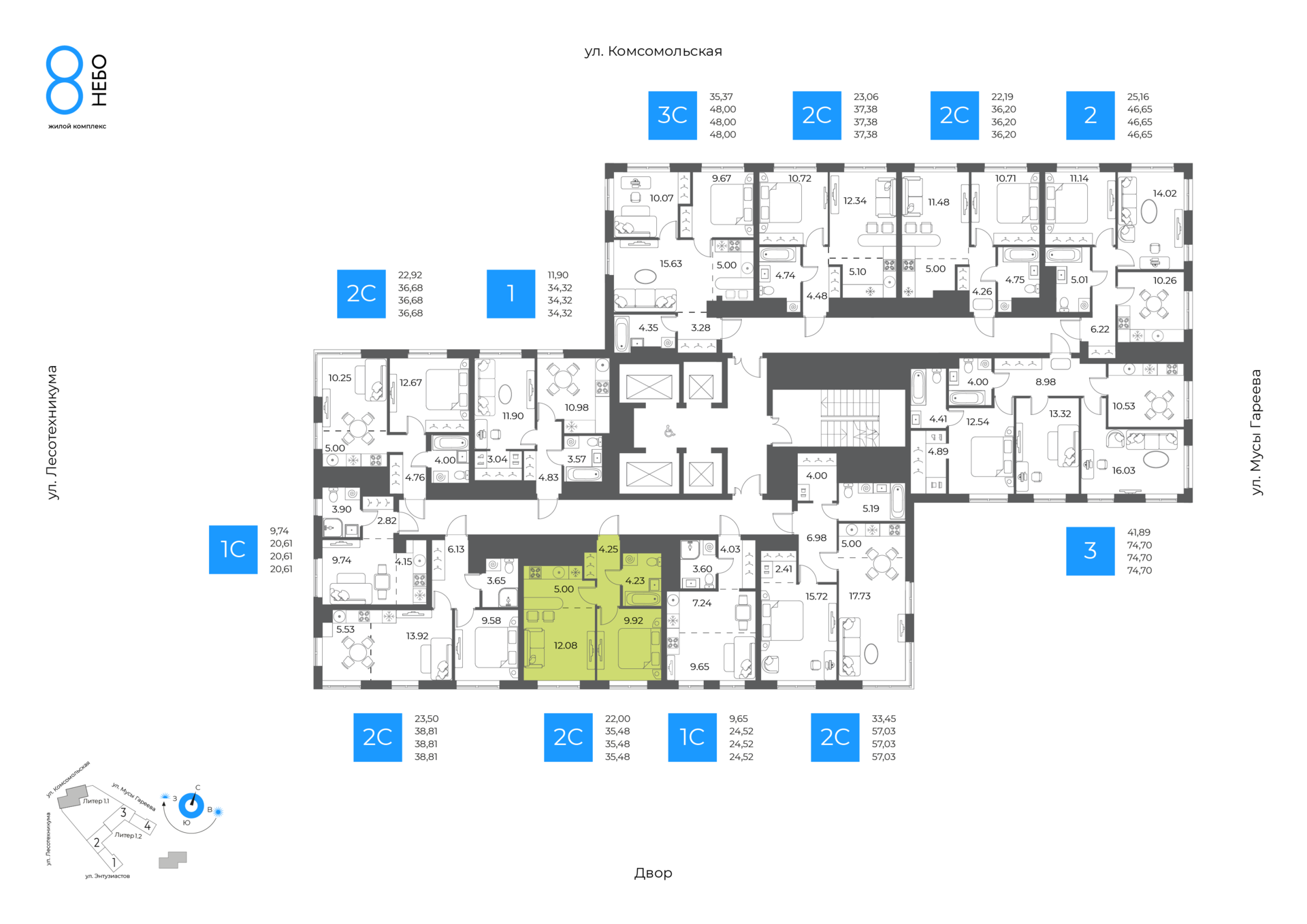 2-комнатная квартира, 35.48 кв.м, 8 НЕБО, изображение-2